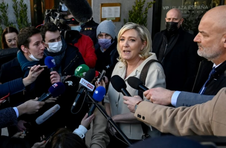 Marine Le Pen, candidate RN à la présidentielle, le 29 janvier 2022 à Madrid