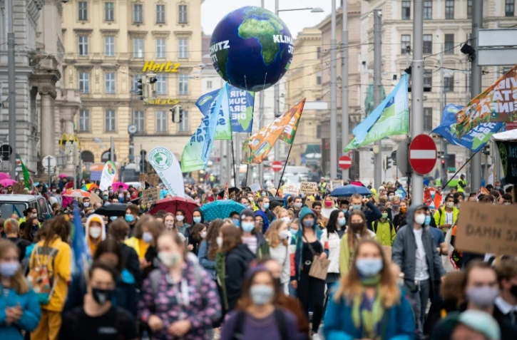 manifestation à Vienne à l'appel de Fridays for Future le 25 septembre 2020