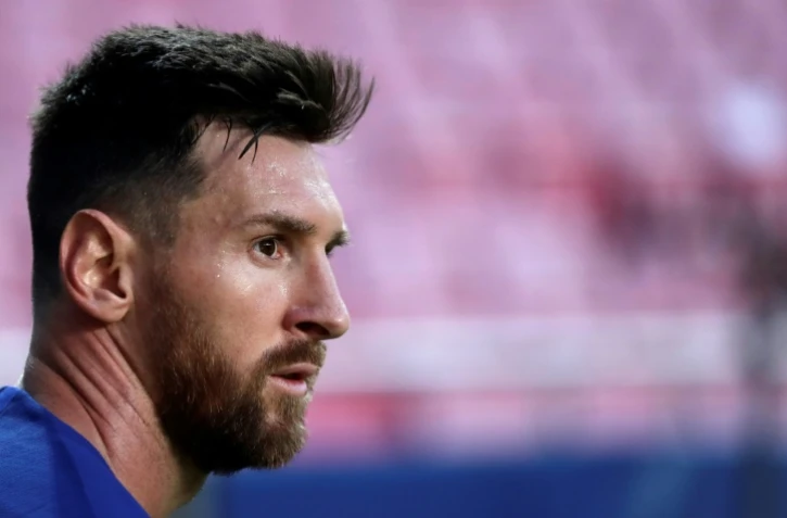 Lionel Messi lors de la très lourde défaite subie par le FC Barcelone face au Bayern Munich (8-2) lors des quarts de finale de la Ligue des champions, le 14 août 2020 à Lisbonne.