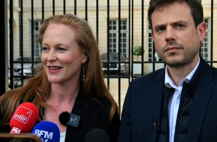 La députée Renaissance Violette Spiellebout et le député de la France Insoumise (LFI) Paul Vannier à Châlons-en-Champagne dans la Marne, le 22 avril 2025