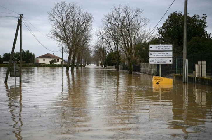 La Garonne en crue à Tonneins, dans le Lot-et-Garonne, le 13 février 2026