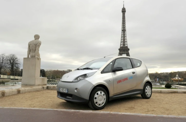 Véhicule électrique Autolib' au Trocadéro à Paris le 29 novembre 2012