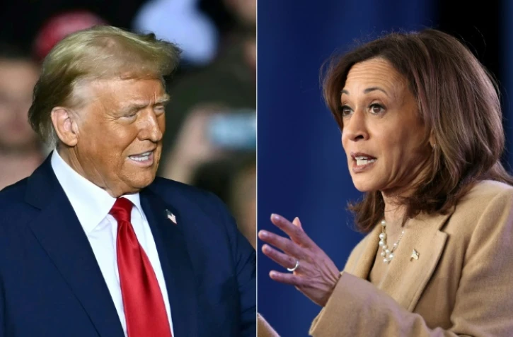 Diptyque présentant Kamala Harris et Donald Trump, candidats à la présidentielle américaine du 5 novembre
