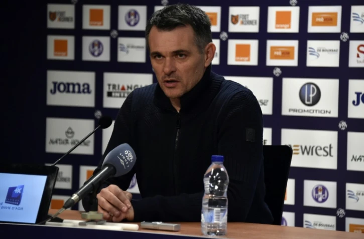 L'entraîneur de Bordeaux Willy Sagnol en conférence de presse, le 12 mars 2016 à Toulouse