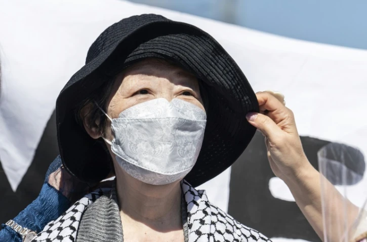 La fondatrice de l'Armée rouge japonaise Fusako Shigenobu après sa libération, à Tokyo le 28 mai 2022