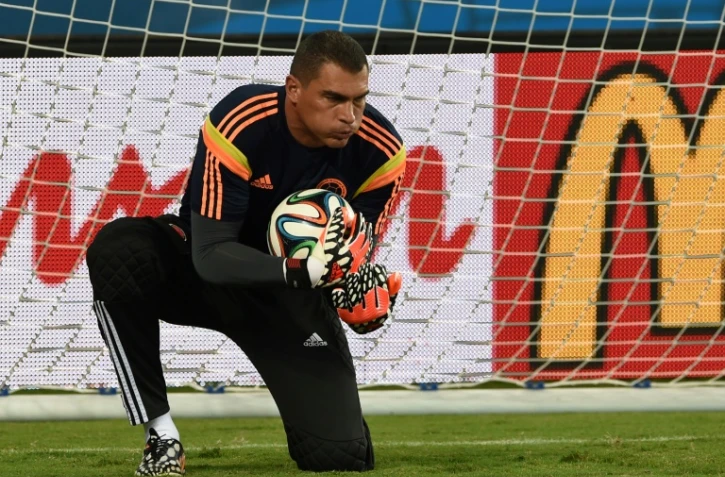 L'ancien gardien de la sélection colombienne, Faryd Mondragon à Cuiaba, le 23 juin 2014 avant un match de groupe face au Japon, lors du Mondial-2014 au Brésil 