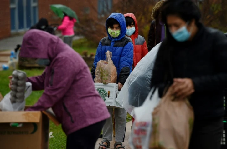 Une distribution de nourriture de l'association Baltimore Hunger Project, le 4 décembre 2020 à  Cockeysville, Maryland