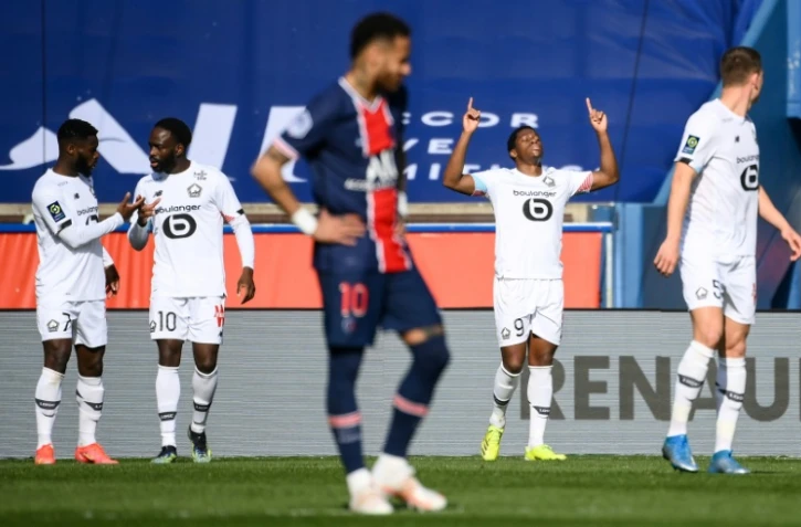 L'attaquant de Lille Jonathan David, auteur du but de la victoire contre le PSG de Neymar, le 3 avril 2021 au Parc des Princes