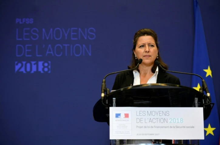 La ministre de la Santé Agnès Buzyn présente le projet de budget de la Sécu pour 2018, lors d'une conférence de presse, le 28 septembre 2017, à Paris