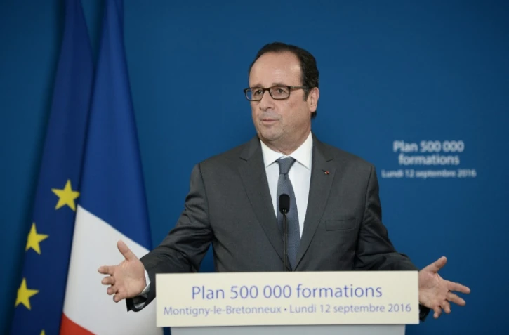 Le président François Hollande à Paris le 12 septembre 2016