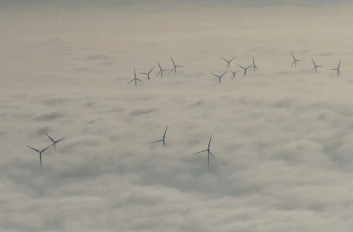 Des éoliennes à Châtellerault (Vienne), le 10 novembre 2021