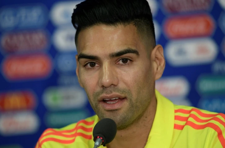 L'attaquant colombien Falcao en conférence de presse à Moscou lors du Mondial le 2 juillet 2018