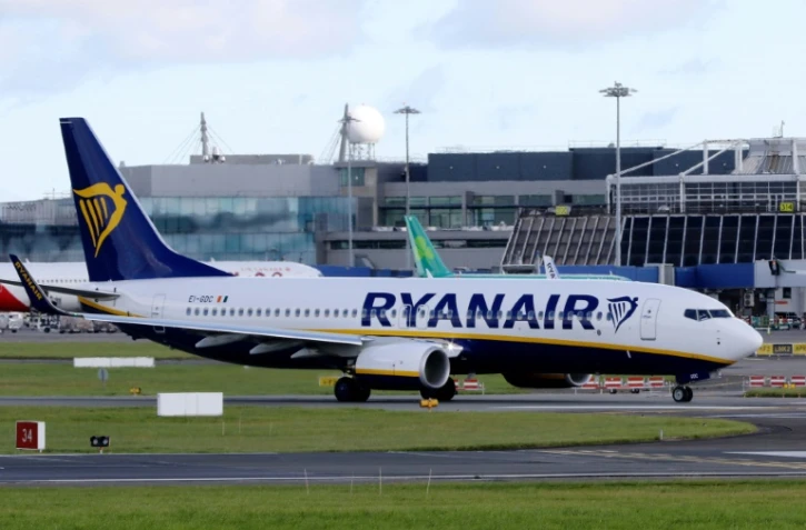 Un avion de la compagnie à bas coût Ryanair sur le tarmac de l'aéroport de Dublin, le 21 septembre 2017