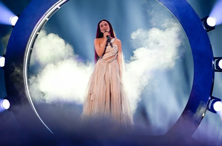 La jeune chanteuse israélienne Eden Golan lors d'une répétion générale à la veille de la finale de l'Eurovision, le 10 mai 2024