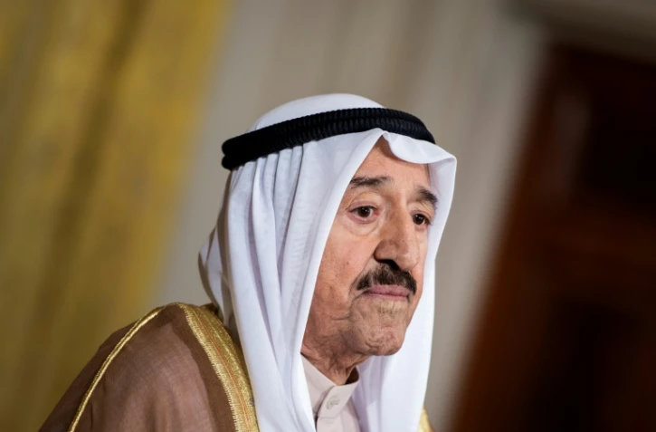 L'émir koweïtien cheikh Sabah al-Ahmad Al-Sabah, lors d'une conférence de presse conjointe avec le président américain Donald Trump, le 7 septembre 2017 à la Maison Blanche, à Washington