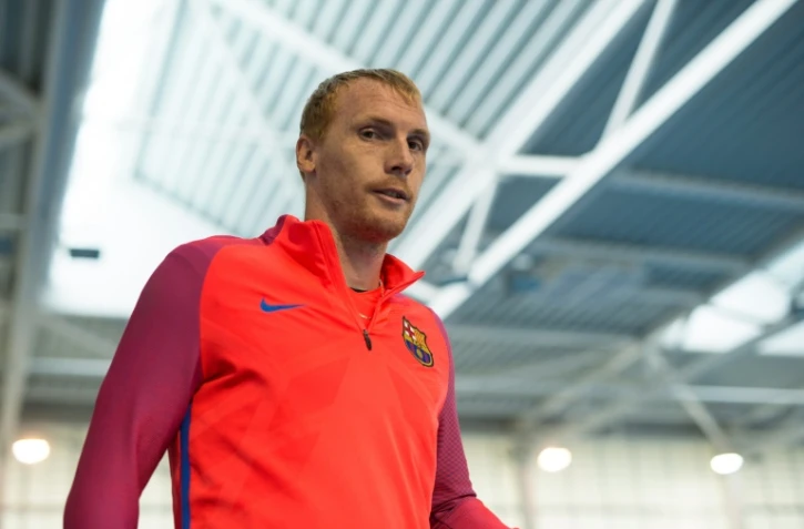 Le défenseur français de Barcelone Jérémy Mathieu, le 29 juillet 2016 à Burton-on-Trent