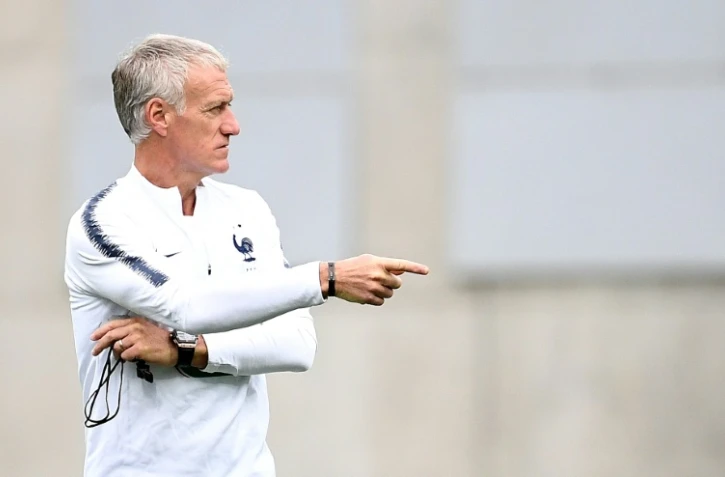 Le sélectionneur de la France Didier Deschamps lors d'une séance d'entraînement en Andorre le 10 juin 2019