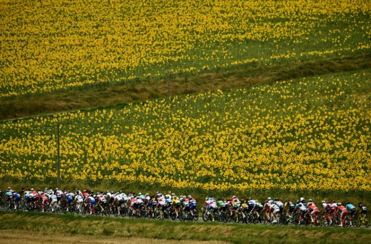 Le peloton lors de la 16e étape du Tour de France, le 24 juillet 2018 entre Carcassonne et Bagnères-de-Luchon