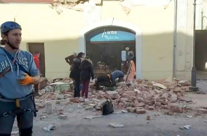 Les dégâts après un séisme à Petrinja (Croatie) le 29 décembre 2020.