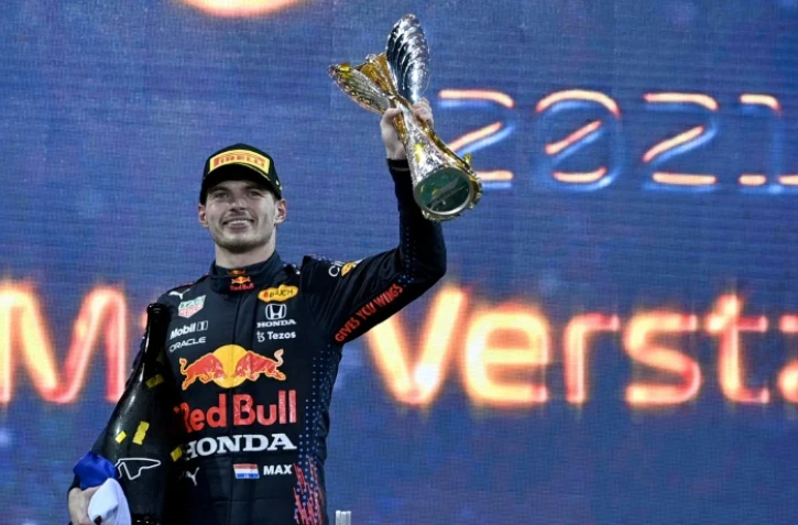 Max Verstappen sacré champion F1 2021 à l'issue du GP d'Abou Dhabi à Yas Marina, le 12 décembre 2021