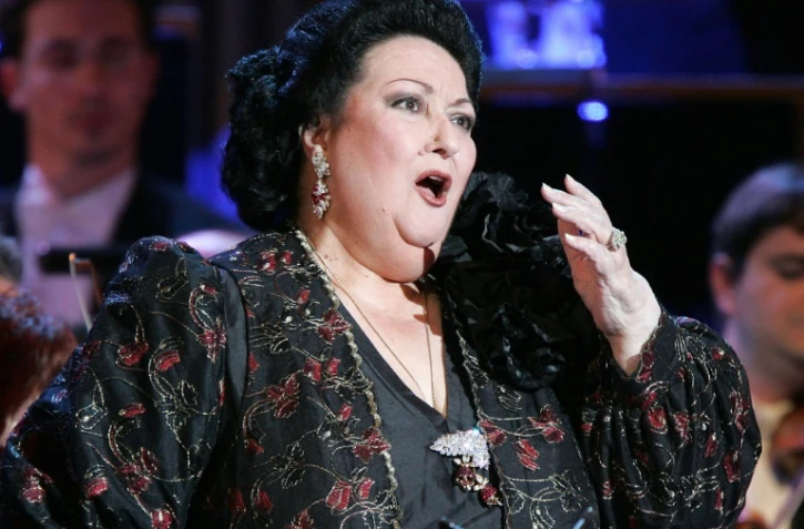 La cantatrice espagnole Montserrat Caballé, le 27 janvier 2005 au palais des Festivals de Cannes, lors de la cérémonie des Victoires de la musique classique
