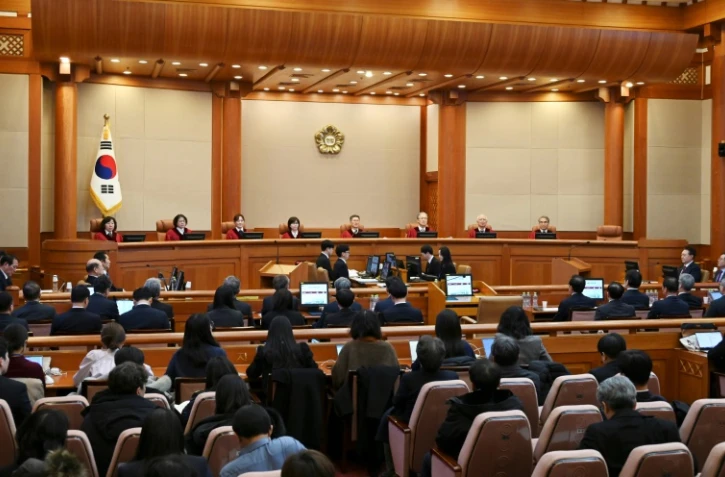 La Cour constitutionnelle pendant le procès en destitution du président Yoon Suk Yeol, le 20 février 2025