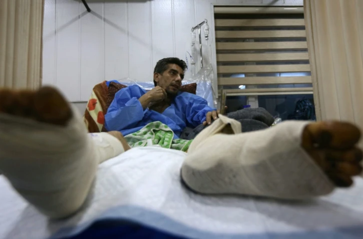 Un Irakien blessé à Mossoul, hospitalisé le 19 décembre 2016 à Arbil