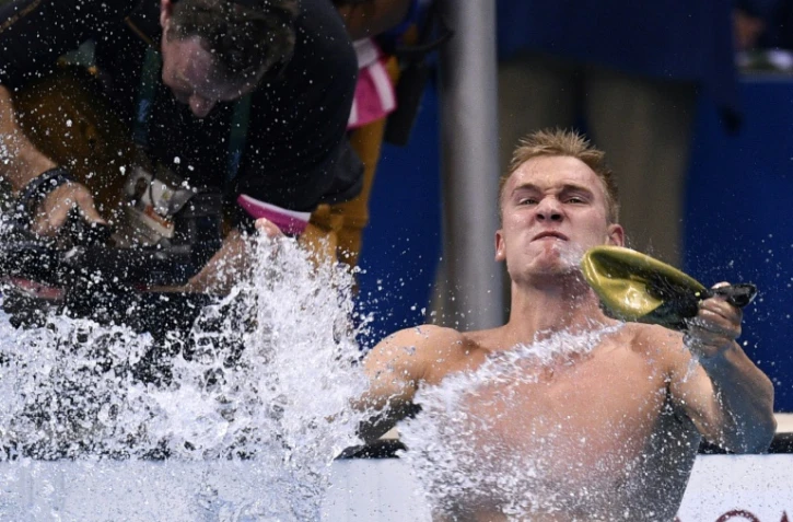 Le Kazakh Dmitriy Balandin sacré champion olympique du 200 m brasse, le 10 août 2016 aux JO de Rio