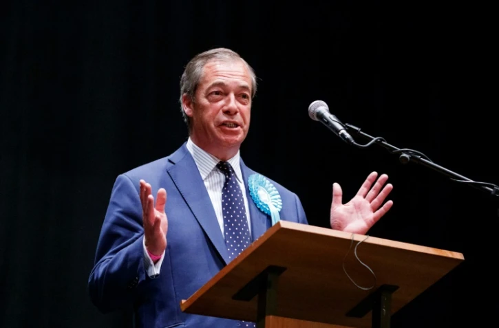 Nigel Farage, leader du Parti du Brexit, devant ses partisans Ă Southampton le 27 mai 2019