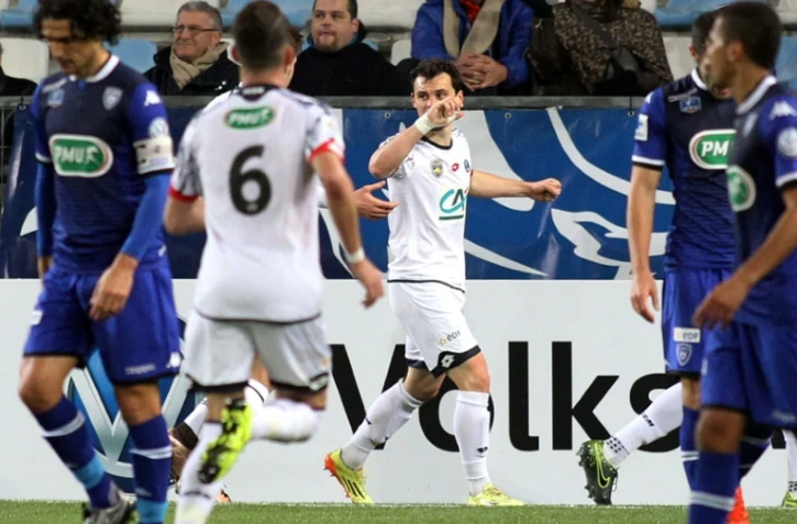 Les joueurs bastiais ont été éliminés sur leur pelouse par Sochaux en Coupe de France au stade Armand Cesari, le 19 janvier 2016