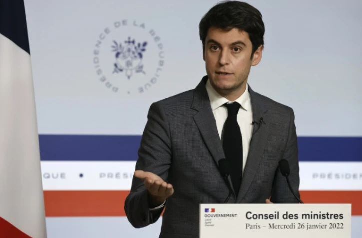 Le porte-parole du gouvernement Gabriel Attal, le 26 janvier 2022 à l'Elysée