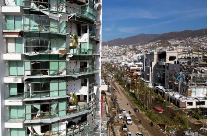 Les dégâts provoqués par le passage de l'ouragan Otis à Acapulco, le 27 octobre 2023 au Mexique