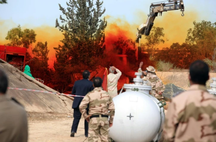 Des armes chimiques détruites le 11 novembre 2012 à Tripoli sous la surveillance d'experts de l'Onu