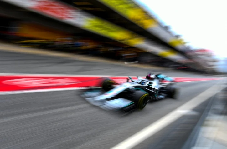 Le Britannique Lewis Hamilton (Mercedes) lors des essais hivernaux, sur le circuit de Catalogne, à Montmelo, le 28 février 2020
