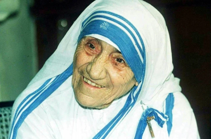 Mère Teresa à Calcutta le 12 avril 1995