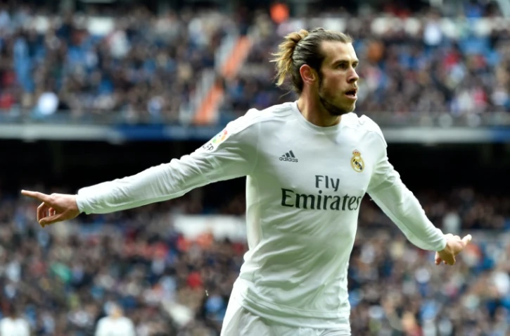 L'attaquant du Real Madrid Gareth Bale après un but contre le Celta, le 5 mars 2016 à Bernabeu