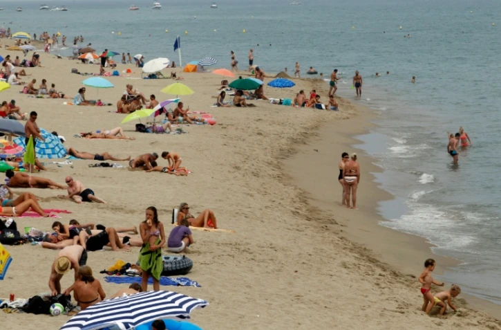 Une plage Ă Leucate (Aude) oĂč le burkini a Ă©tĂ© interdit, le 17 aoĂ»t 2016