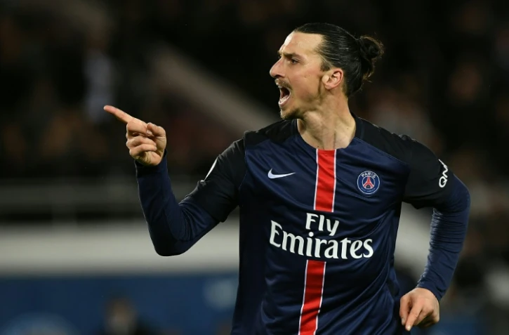 Zlatan Ibrahimovic auteur d'un doublé avec Paris contre Rennes au Parc des Princes, le 29 avril 2016
