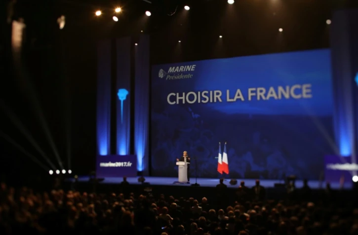 Marine Le Pen en meeting à Nice le 27 avril 2017