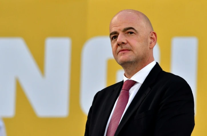 Le président de la Fifa Gianni Infantino lors de la finale de la Coupe d'Asie entre le Japon et le Qatar, le 1er février 2019 à Abu Dhabi