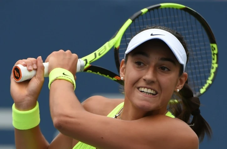 La Française Caroline Garcia face à la Polonaise Agnieszka Radwanska au 3e tour de l'US Open, le 3 septembre 2016 à New York