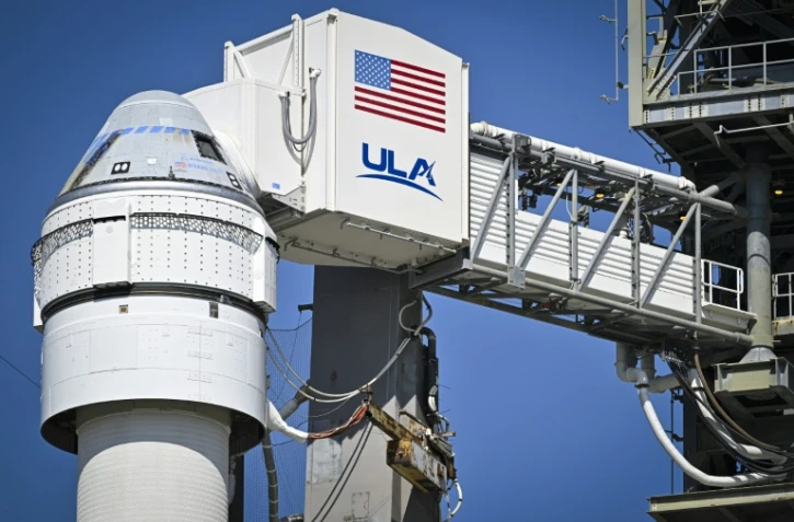 La fusée de ULA Atlas V avec le vaisseau Starliner à son sommet, avant sa première mission avec des astronautes à bord, le 31 mai à Cap Canaveral en Floride