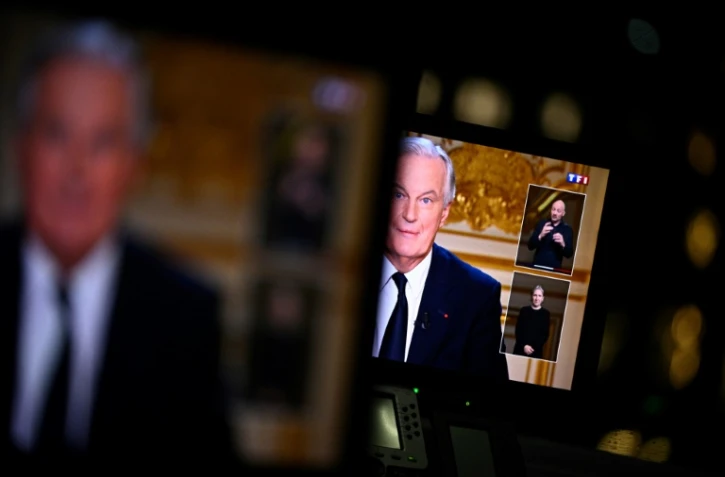Le Premier ministre Michel Barnier lors d'une interview télévisée avec France2 à Matignon, le 3 décembre 2024