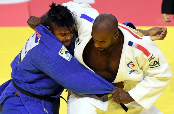 Le champion olympique français Teddy Riner lors de son quart de finale des Mondiaux face au Brésilien Freddy Figueroa, le 2 septembre 2017 à Budapest