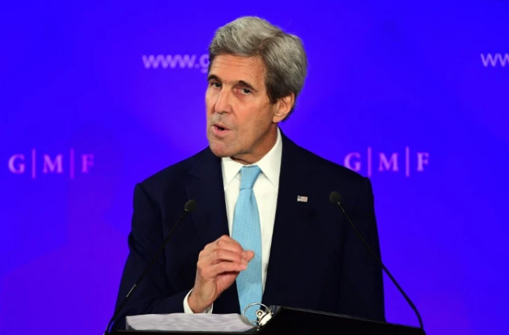 Le secrétaire d'Etat américain John Kerry à Bruxelles, le 4 octobre 2016