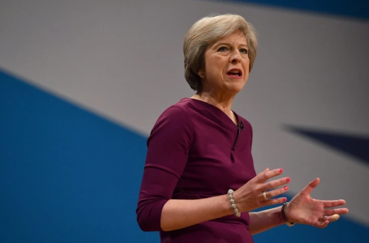 Theresa May au dernier jour du congrès du parti conservateur, le 5 octobre 2016 à Birmingham