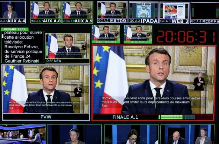 Emmanuel Macron lors de son allocution télévisée le 12 mars 2020