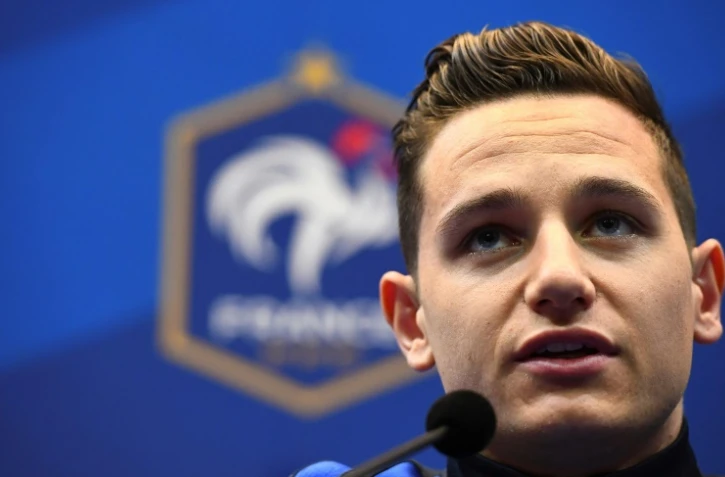 L'international français Florian Thauvin en conférence de presse à Clairefontaine, le 21 mars 2017