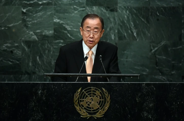 Le secrétaire général de l'ONU Ban Ki-moon, lors de l'ouverture de la session annuelle de l?Assemblée générale de l'ONU, le 20 septembre 2016, à New York