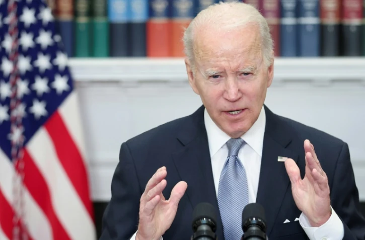Le président américain Joe Biden  à la Maison Blanche à Washington, le 21 avril 2022